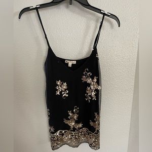 Black and gold sequin top